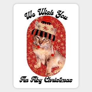 Cute Abyssinian Kitten Merry Christmas Magnet